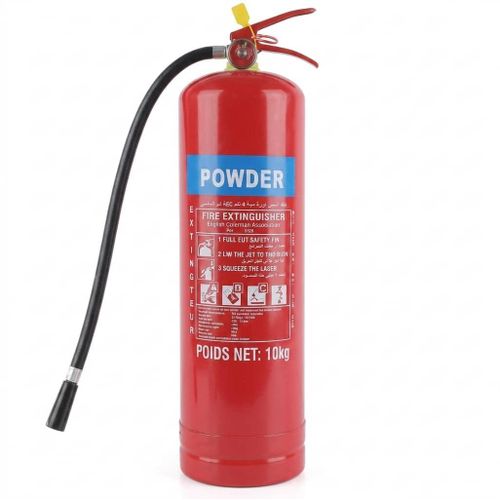 Extincteur à Poudre ABC 10 Kg Haute Performance – Protection Incendie Multi-Risques avec Flexible Haute Pression