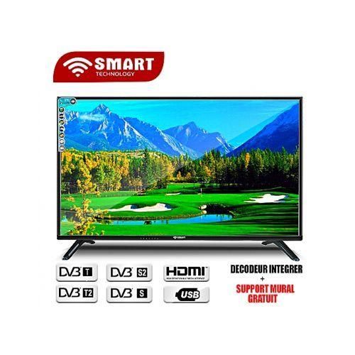 TV LED 43 Pouces - HD/USB - Décodeur Intégré - 3 Mois Garantie + Support Mural Offert