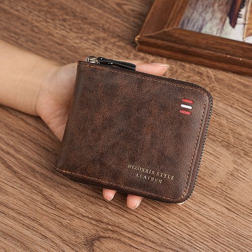 Portefeuilles et porte-cartes courts à fermeture éclair pour hommes