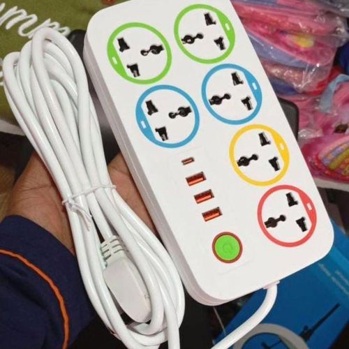 Multiprise Électrique Universelle 6 Prises + 4 Ports USB – Charge Rapide & Sécurisée