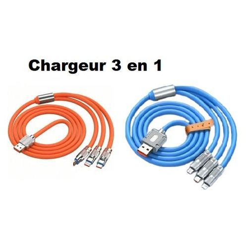Cable de charge rapide 3 en 1 transfert de données 120 w