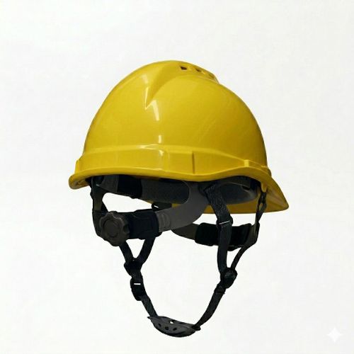Casque de Sécurité de Chantier Professionnel Jaune - Haute Visibilité - Serrage à Molette Ajustable & Mentonnière - Protection Maximale BTP & Industrie
