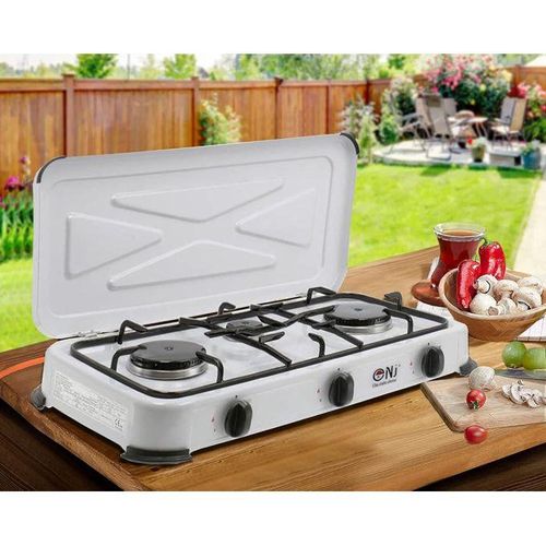 Agréable Réchaud à Gaz 3 Feux Avec Couvercle