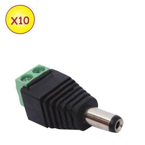 Lot De 10 Fiches d'Alimentations Pour Camera - Noir/Vert