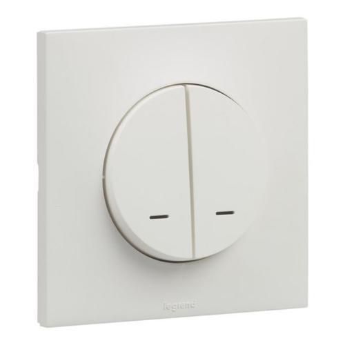 Interrupteur Double va-et-vient 10AX voyant led temoin Urbano finition blanc