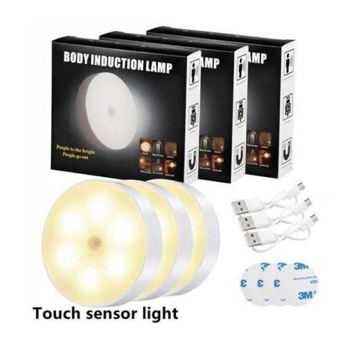 Pack 3 Veilleuses à Induction avec Détecteur de Mouvement – Lampes de Placard Rechargeables USB pour Armoire, Couloir et Maison