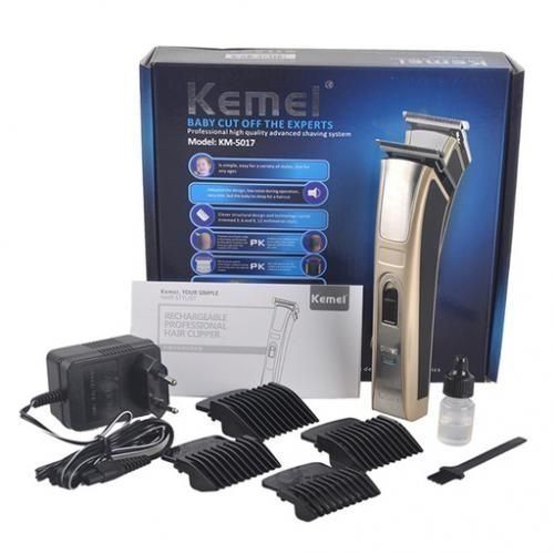 Tondeuse KEMEI Electrique Rechargeable KM-5017 - 10 W - Cheveux Et Barbe - Pour Hommes Et Enfants - Dore