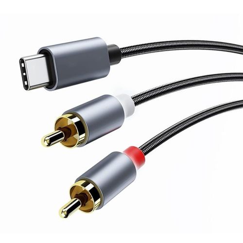 USB C à 2 câbles audio RCA pour téléphone, tablette, haut-parleur