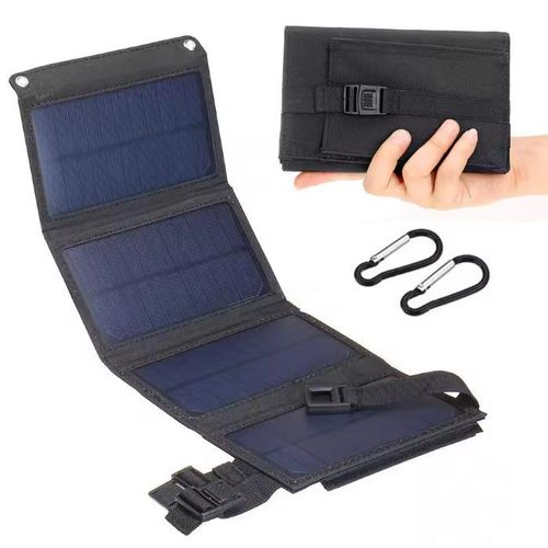 Petit panneau solaire USB portable, flexible et étanche (5 V) – Chargeur solaire pliable pour téléphones portables