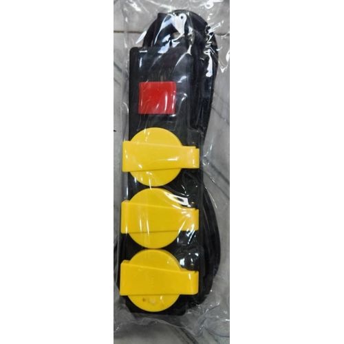 Multiprise Rallonge Parafoudre Qualité Supérieure 3 Prise NOIR JAUNE