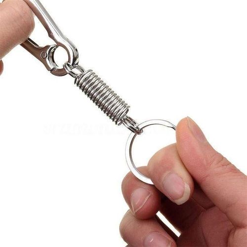 Lot De 12 Porte-clés à Ressort Rétractable En Acier Inoxydable