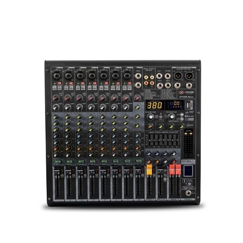 console de mixage professionnelle à 8 canaux, Joson SPIDER-8plus,+48V commutable, Lecteur MP3 avec port USB
