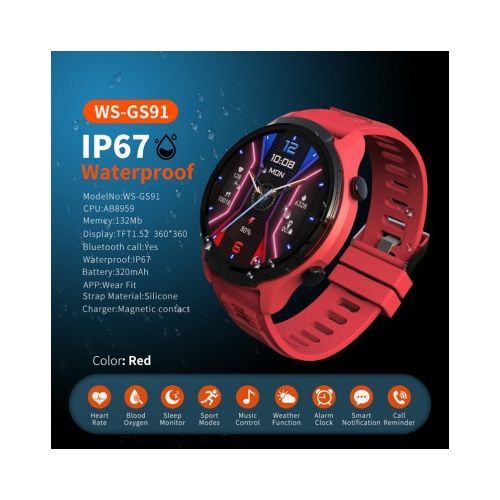 Smartwatch, IP67 étanche, Bluetooth 5.1 ECG Résolution 354 * 354 Pour IOS Android