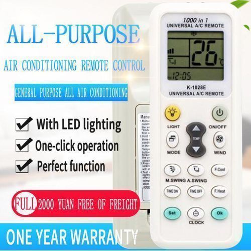 Tlcommande Numrique - LCD - Pour Climatiseur - 1000 En 1 - Blanc