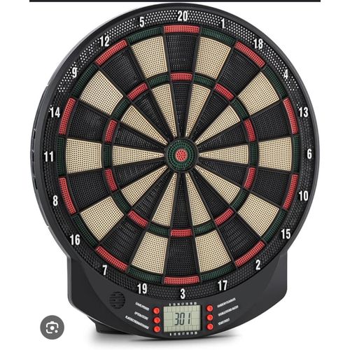 OneConcept Dartomat- Fléchettes automatiques, Cible électronique, Jeu de PC, 26 Jeux, 70 Variantes, Jusqu’à 8 Joueurs, 6 Touches, 6 fléchettes à Pointe Douce, 6 Embouts de Rechange, Noir