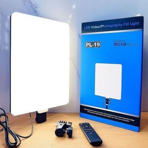 Panneau lumineux LED professionnel PL-19 pour la vidéo - Éclairage d'appoint bicolore chaud et froid, à intensité variable, pour la photographie de studio, le streaming en direct et le vlogging, avec télécommande