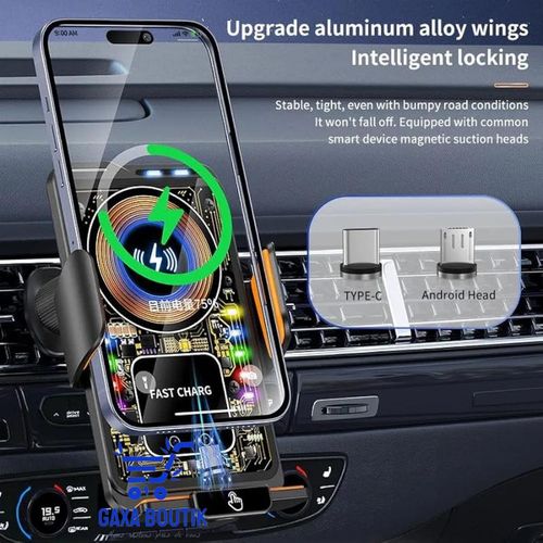 support de téléphone pour voiture avec chargeur à induction intégré.