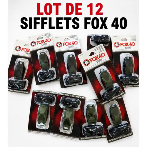 Lot de 12 Sifflets 00.0professionnel avec cordon – 115 dB