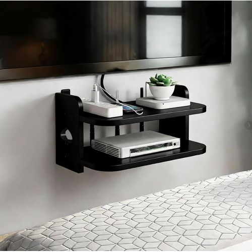 Support de rangement pour routeur Wi-Fi,Etagère Murale-Étagères Flottantes-Compatible -DVD/Décodeur/Lecteur-40CM