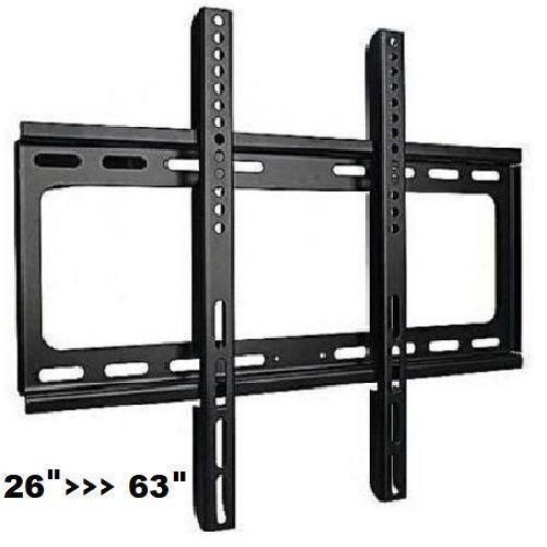 Support Mural TV Universel 26 à 63 Pouces – Support Fixe pour Écran Plat LED, LCD, Plasma et Smart TV – Fixation Murale Ultra Robuste en Acier Renforcé – Noir