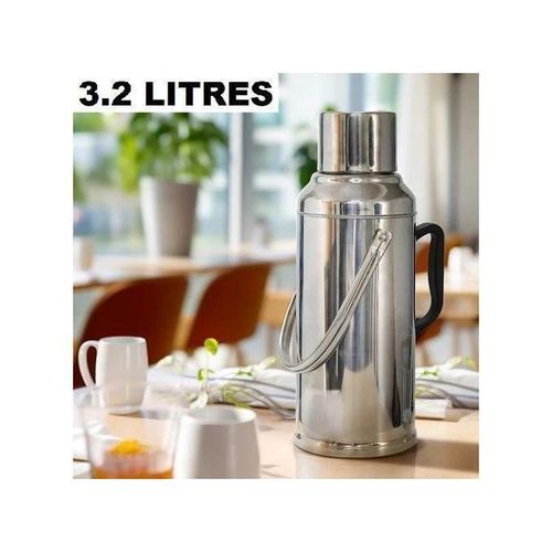 Agréable Thermos Isotherme - Thermos 3.2 Litre - Thermos A Cafe Inox - Argent