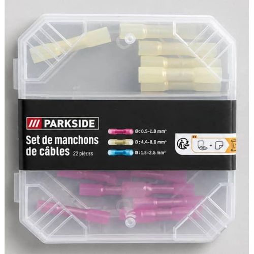 Parkside, Set de connecteurs de câbles: 22 pièces. Haute qualité Importé de France