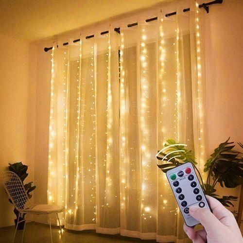 3*3m - Guirlande Lumineuse Pour Rideau De Fenêtre, 300 LED, Télécommande