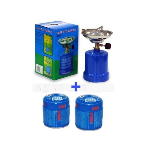 Petite Cuisinière Pour Gaz Camping + 2Petits Gaz -Bleu
