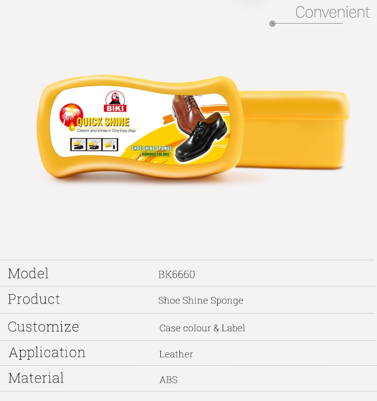 Shoe Shine Sponge 6660 BIKI shoes polisher quick shine sponge supplier in China Good factory