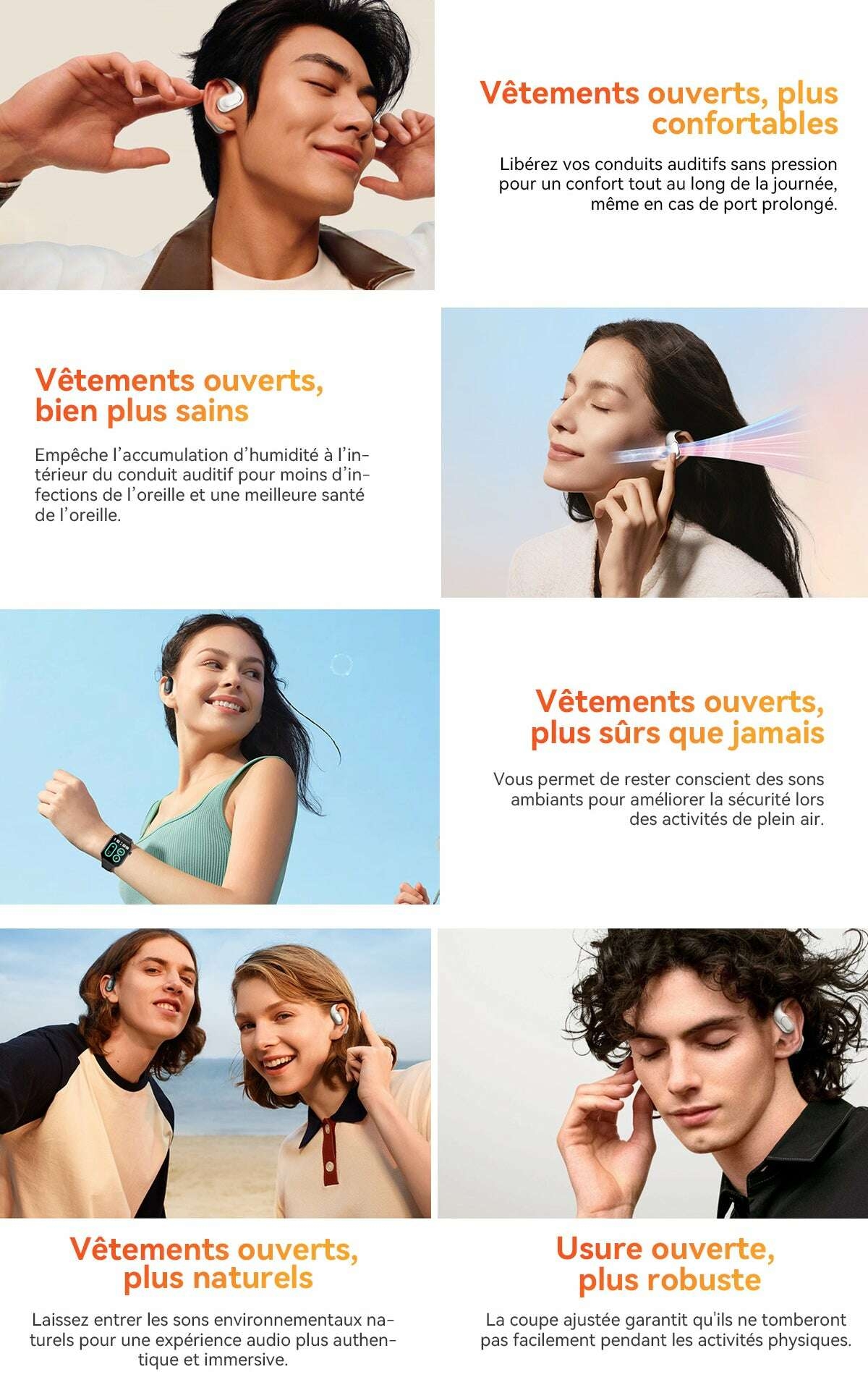 Blackview Airbuds 200 Étanches IP68 Écouteurs TWS à Oreille Ouverte