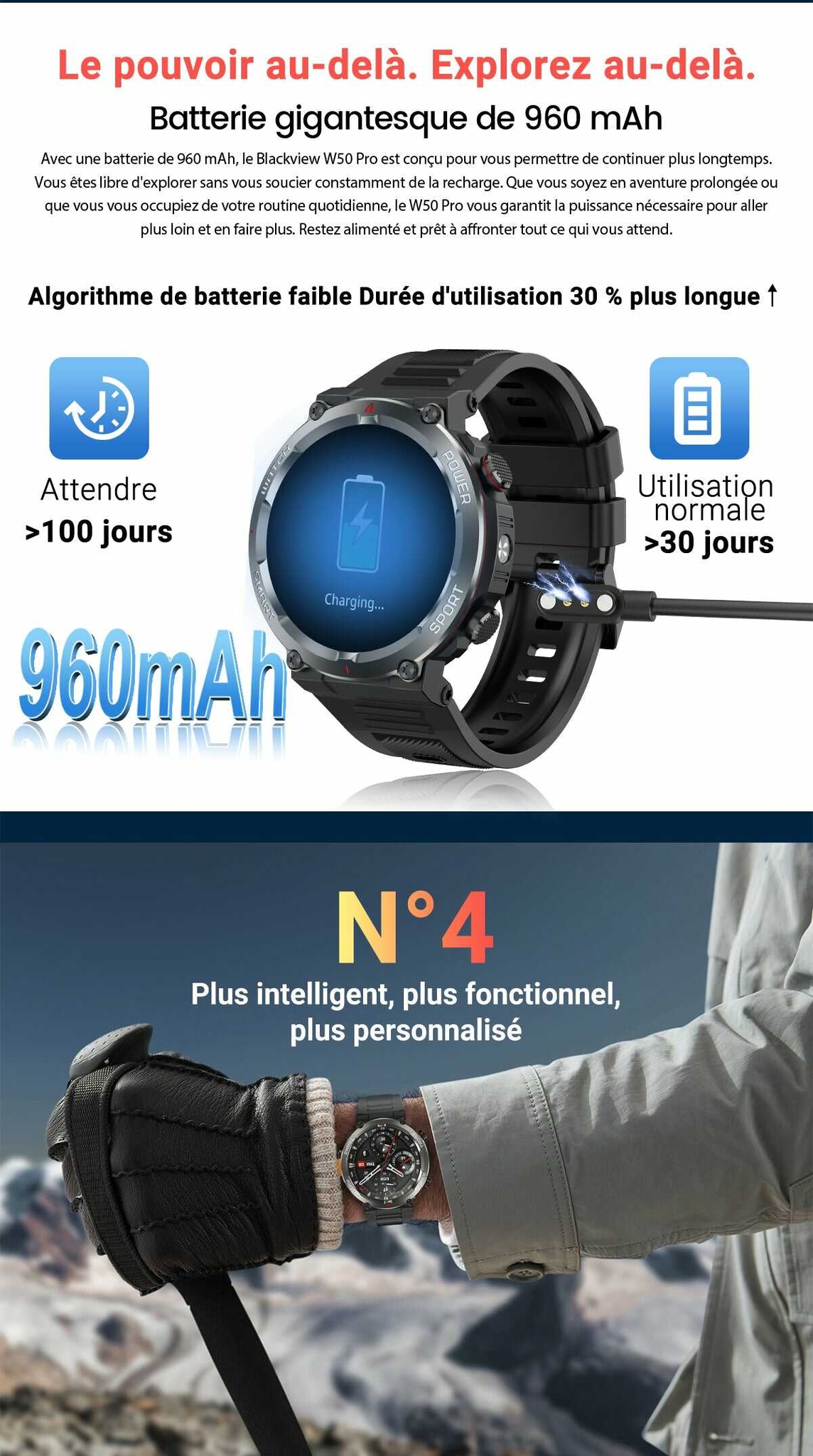 Montre connectée robuste Blackview W50 Pro