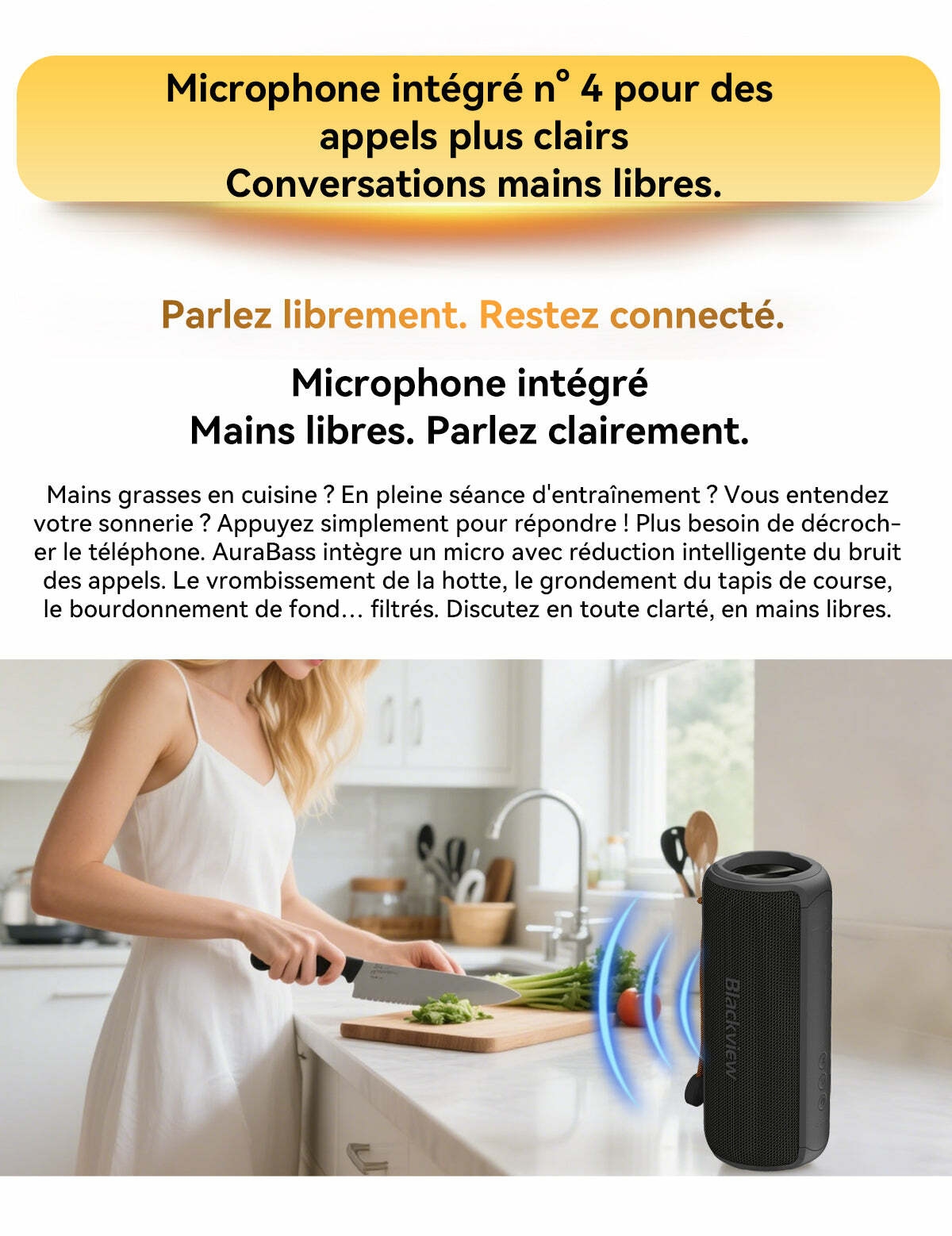 Enceinte stéréo Bluetooth portable d'extérieur Blackview AuraBass 3