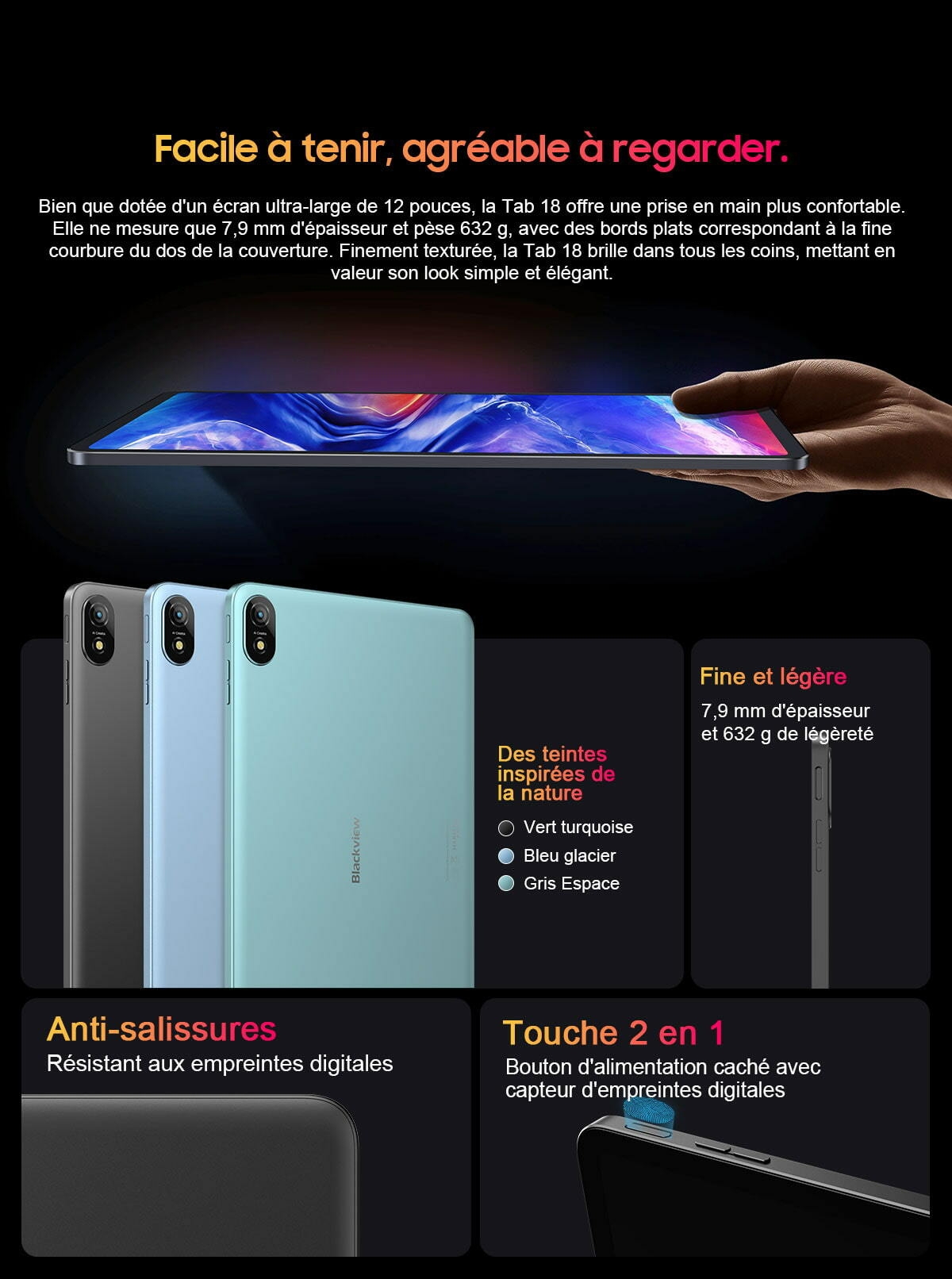 Blackview Tab 18 French description