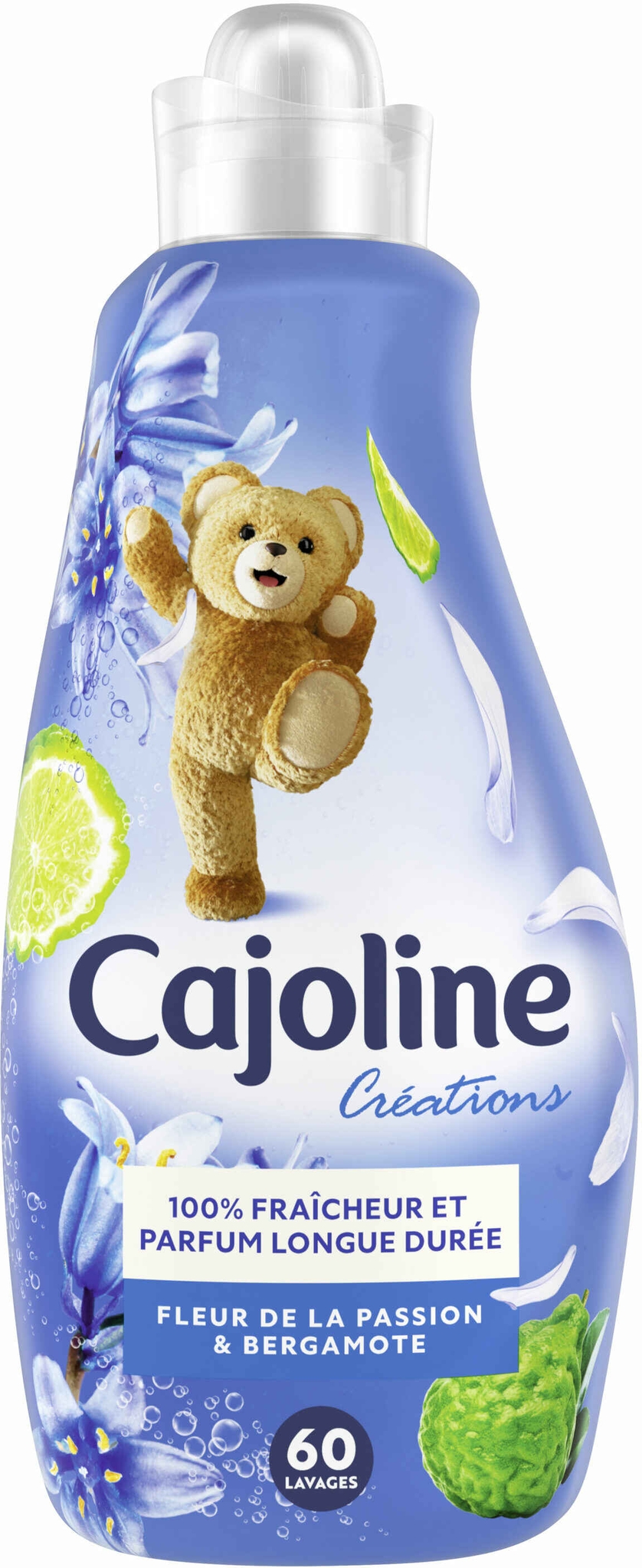CAJOLINE Créations Assouplissant Concentré Fleur de la Passion & Bergamote 1,5L - 60 Lavages - 1500 ml