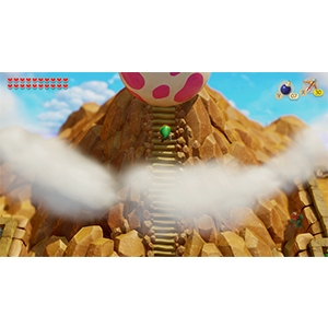 Vue partielle de ce qui semble être une scène décorative ou animée avec une texture semblable à de la fourrure ou à une plume visible dans le cadre.