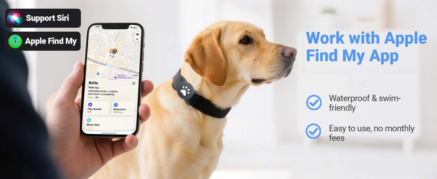 dog tracker tag airtag ios iphone gps tags for pet dog collar air tag tracking collar