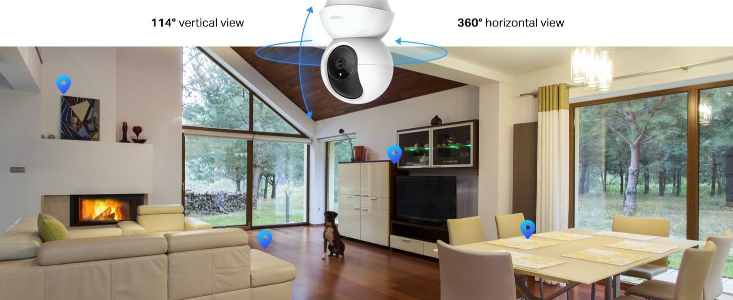 Tapo 2K Caméra Surveillance WiFi intérieure 360°…