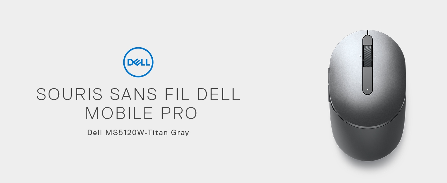 Souris sans fil Dell Mobile Pro - MS5120W - Gris Titan 