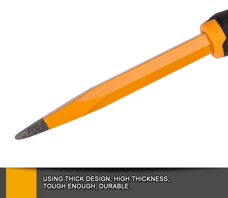 Ciseau en acier carbone, ciseau froid de haute qualité, 4 pouces, avec poignée en caoutchouc de prise sécurisée