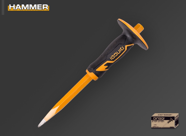 Ciseau en acier carbone, ciseau froid de haute qualité, 4 pouces, avec poignée en caoutchouc de prise sécurisée