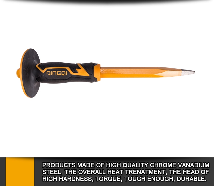 Ciseau en acier carbone, ciseau froid de haute qualité, 4 pouces, avec poignée en caoutchouc de prise sécurisée