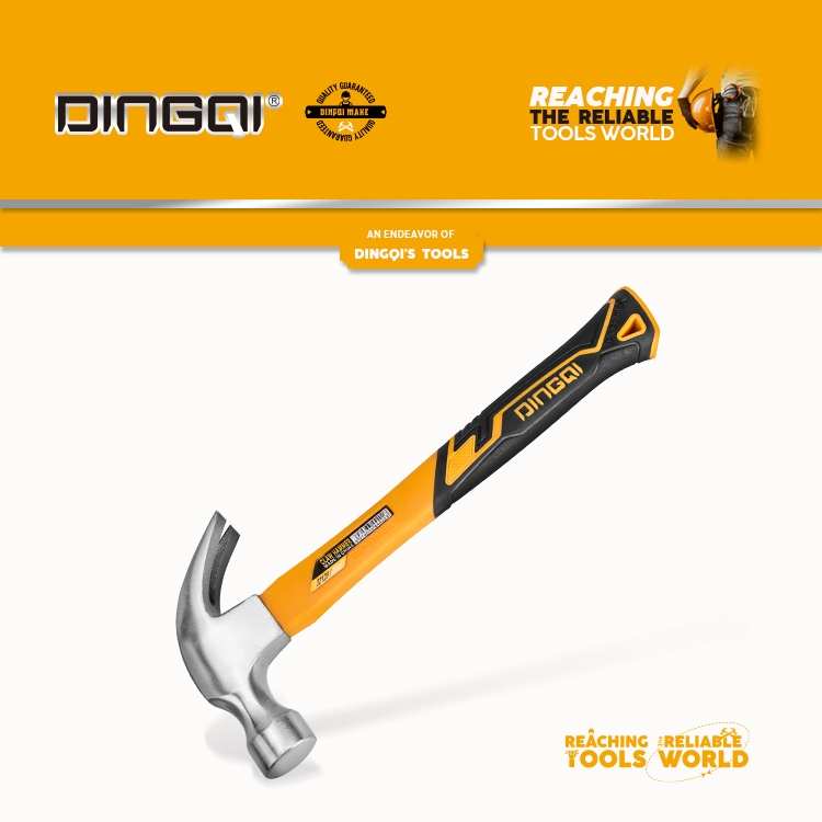 DINGQI – poignée Standard en acier au carbone, pièces forgées, marteau à griffes 16oz avec poignée en Tube d'acier