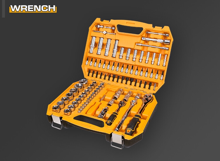 Dingqi CRV Adjustable Hand Tool Socket Wrench Set Professional 94 Pcs 1/4