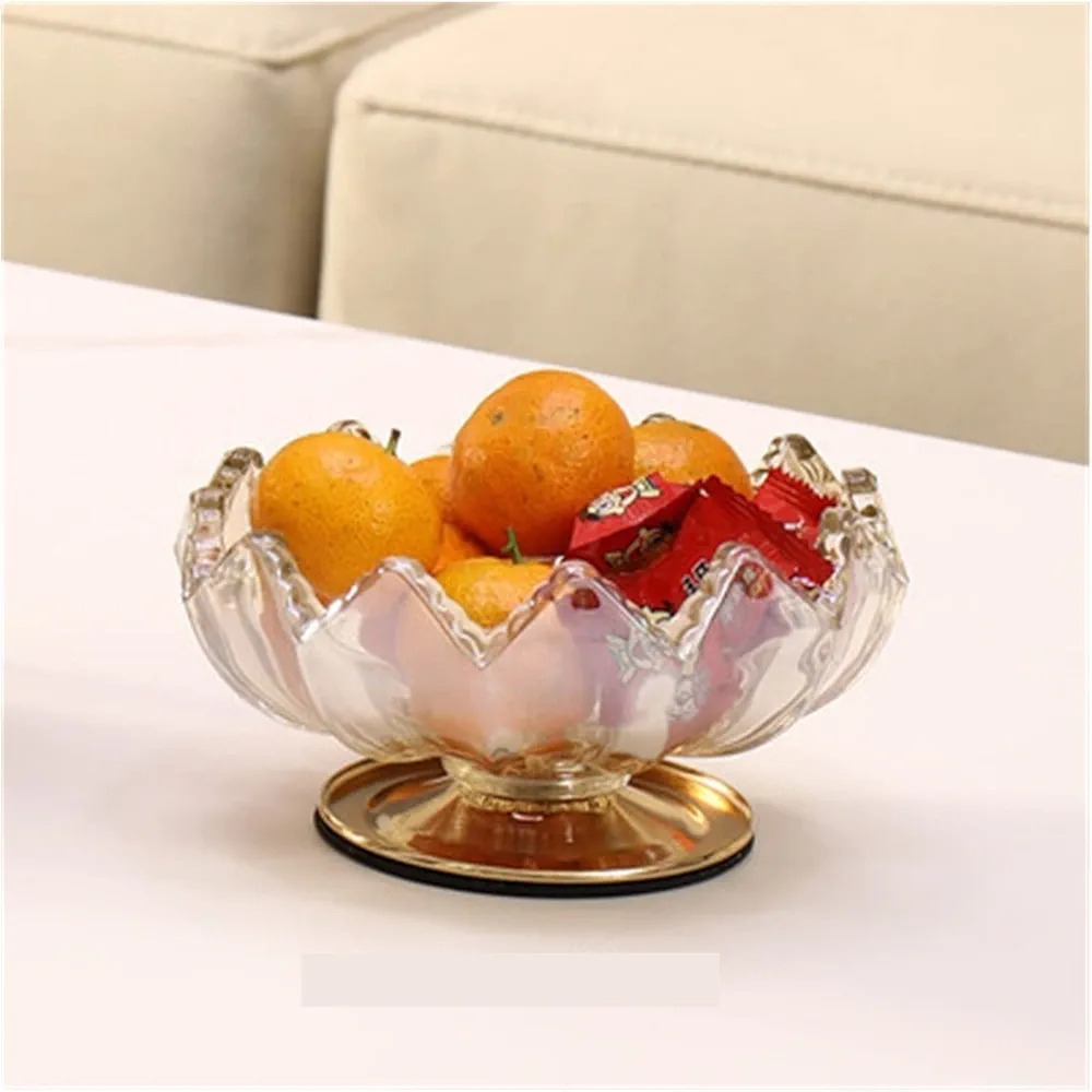 VejiA Panier de Fruits Plateau de collation Salon Moderne ménage Verre de Cristal Panier de Bonbons de Fruits Plateau Organisateur Stockage de collations Plat de Fruits de fête