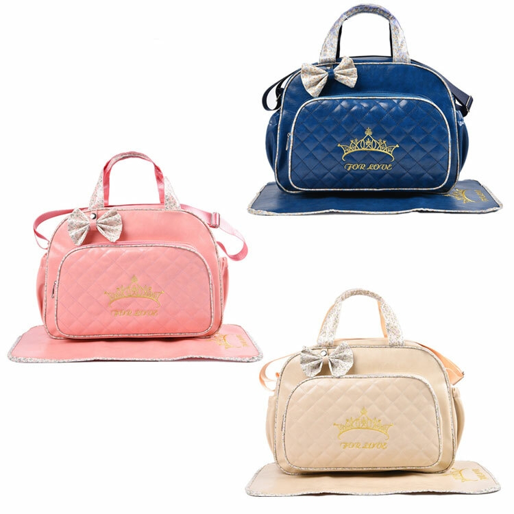Sac à langer multifonction 4 en 1 en PU de haute qualité et grande capacité