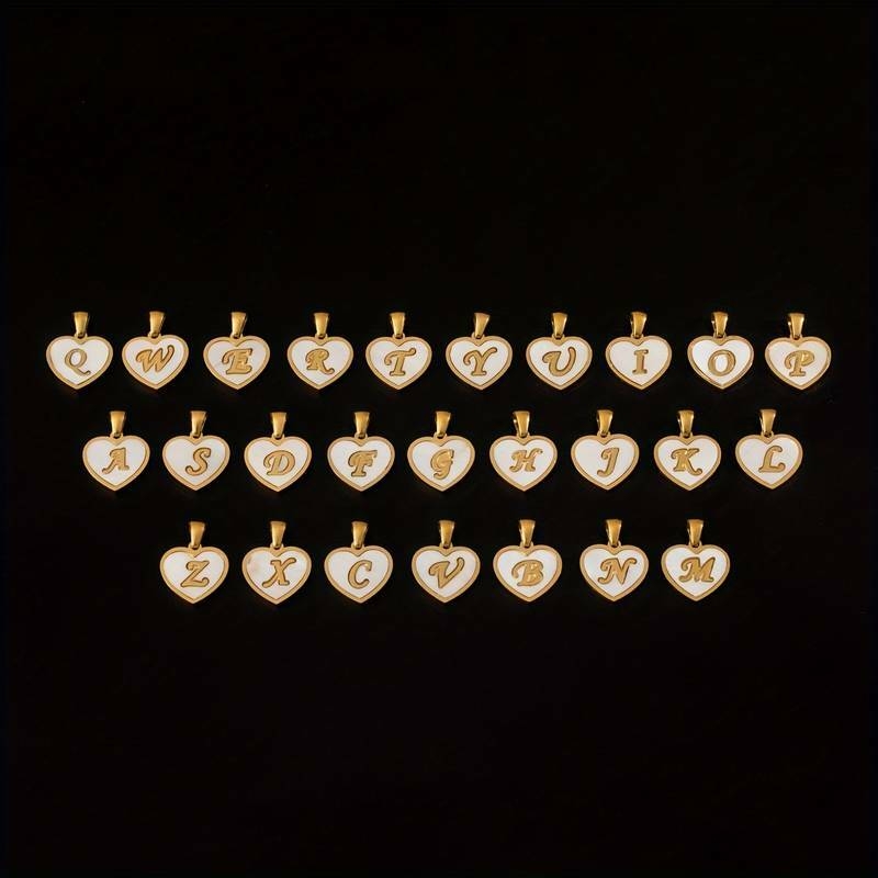 Collier Pendentif En Forme De Cœur Avec Lettre Initiale Anglaise Et Chaîne En Acier Inoxydable, Cadeau Classique Pour Anniversaire Et Fête Des Femmes détails 2