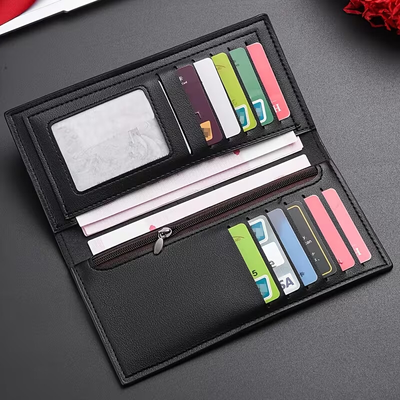 stylish long wallet for men suitable for daily commuting with 11 card slots and a compartment for documents for women as a fashionable coin purse and travel document holder a wallet wallet for men Product details 5