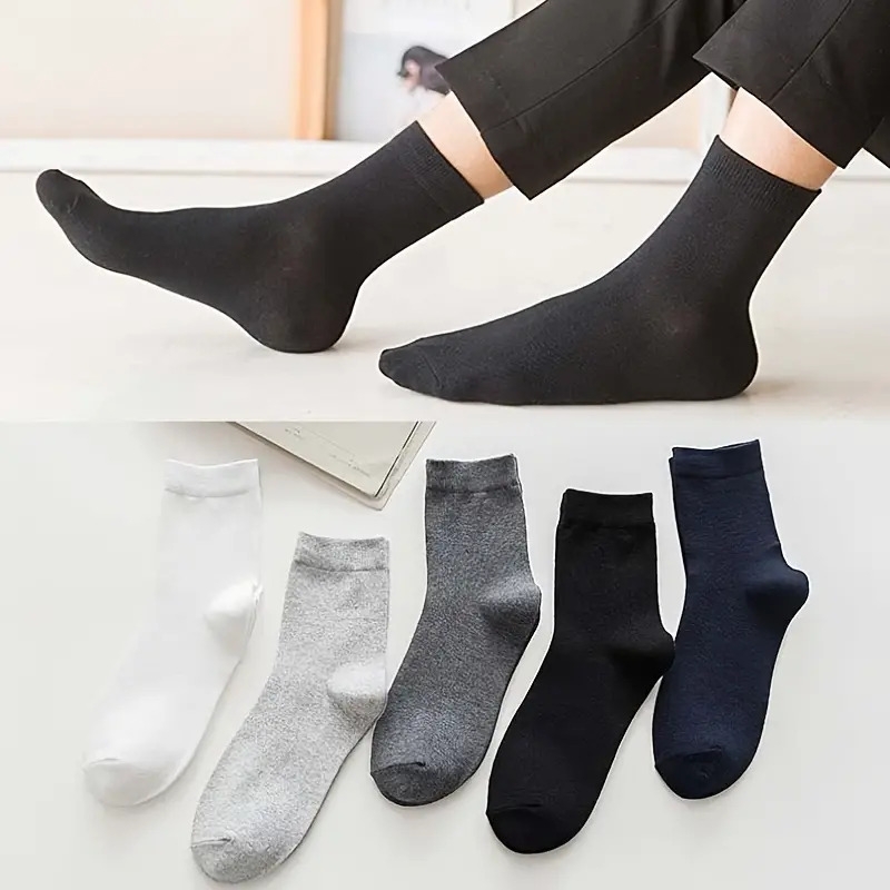 1 paire de chaussettes unies pour hommes détails 1