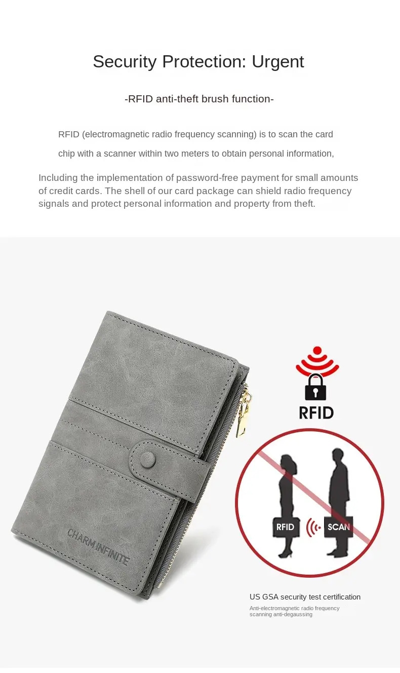 new id bag anti theft rfid passport clip zipper buckle certificate holder multi functional travel passport bag ticket holder details 0