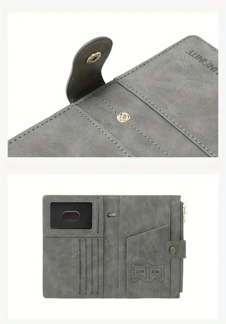 rfid passport bag large capacity zipper buckle document bag multi functional travel passport holder details 14